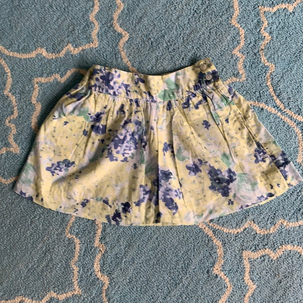 Neck & Neck girls yellow and blue floral skirt size 6/7